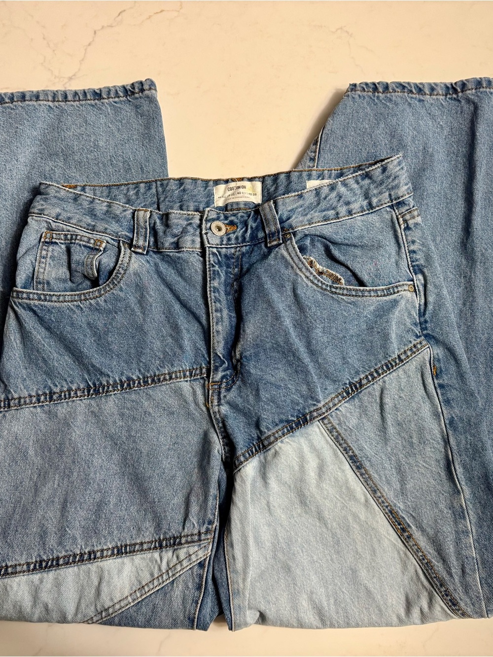 Cotton On Low Straight Panel Light Wash Jeans Size 8 - Picture 2 of 6